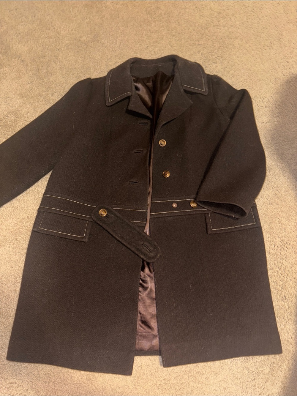 Vintage 1980’s Brown Wool Peacoat